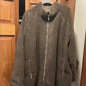 ellos Brown Teddy Jacket